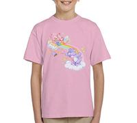 All+Every Care Bears Cheer Bear and Share Bear Unrolling A Rainbow Kid's T-Shirt