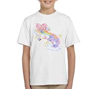 All+Every Care Bears Cheer Bear and Share Bear Unrolling A Rainbow Kid's T-Shirt