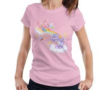 All+Every Care Bears Cheer Bear and Share Bear Unrolling A Rainbow Women's T-Shirt