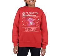All+Every Care Bears UTM Christmas All I Want for Christmas is Cheer Kid's Sweatshirt Red