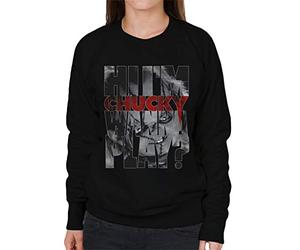 All+Every Chucky Hi Im Chucky Scars and Stitches Women's Sweatshirt Black