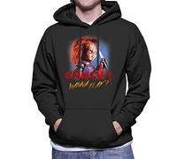 All+Every Chucky Wanna Play Crazed Face Men's Hooded Sweatshirt Black