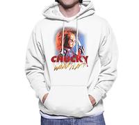 All+Every Chucky Wanna Play Crazed Face Men's Hooded Sweatshirt White