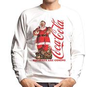All+Every Coca Cola Holidays Are Coming Santa Lean Men's Sweatshirt White