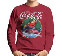 All+Every Coca Cola Holidays Are Coming Truck Men's Sweatshirt Cherry Red