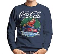 All+Every Coca Cola Holidays Are Coming Truck Men's Sweatshirt Navy Blue