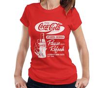 All+Every Coca Cola Pause and Refresh Retro Women's T-Shirt Red