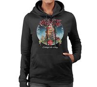 All+Every Coca Cola Santa At The Christmas Tree Women's Hooded Sweatshirt Black