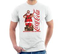 All+Every Coca Cola Santa Holidays are Coming Christmas Men's T-Shirt White
