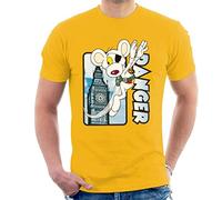 All+Every Danger Mouse Flying Past Big Ben Men's T-Shirt Gold