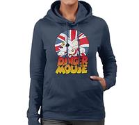 All+Every Danger Mouse Frowning Union Jack Women's Hooded Sweatshirt Navy Blue