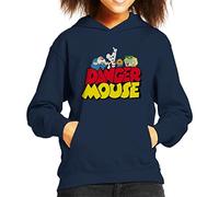 All+Every Danger Mouse Logo With Characters Kid's Hooded Sweatshirt Navy Blue
