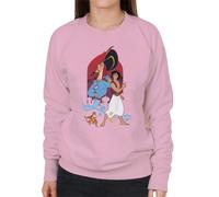 All+Every Disney Aladdin Character Montage Women's Sweatshirt Light Pink