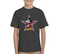 All+Every Disney Distressed Mickey Mouse Star Kid's T-Shirt Charcoal