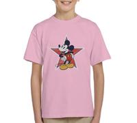 All+Every Disney Distressed Mickey Mouse Star Kid's T-Shirt Light Pink