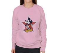 All+Every Disney Distressed Mickey Mouse Star Women's Sweatshirt Light Pink
