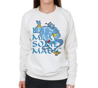 All+Every Disney Lets Make Some Magic Genie Aladdin Women's Sweatshirt White
