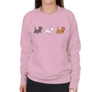 All+Every Disney The Aristocats Berlioz Marie & Toulouse Women's Sweatshirt Light Pink