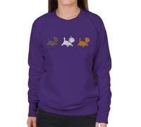 All+Every Disney The Aristocats Berlioz Marie & Toulouse Women's Sweatshirt Purple