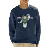 All+Every Disney Toy Story Buzz Lightyear Flight Pose Kid's Sweatshirt Navy Blue