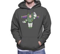 All+Every Disney Toy Story Buzz Lightyear Flight Pose Men's Hooded Sweatshirt Charcoal