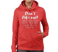 All+Every Dont Like Me Angsty Slogan Women's Hooded Sweatshirt Red