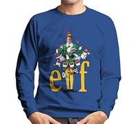 All+Every Elf Christmas Festive Drawings Men's Sweatshirt Royal Blue