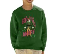 All+Every Elf Christmas He's an Angry Elf Kid's Sweatshirt Bottle Green
