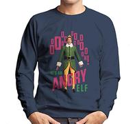 All+Every Elf Christmas He's an Angry Elf Men's Sweatshirt Navy Blue