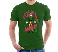All+Every Elf Christmas He's an Angry Elf Men's T-Shirt Bottle Green