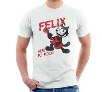 All+Every Felix The Cat Here to Rock Men's T-Shirt White