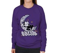 All+Every Felix The Cat Sleeping On The Moon Women's Sweatshirt Purple