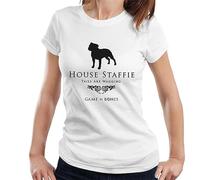 All+Every Game of Bones House Staffie Parody Women's T-Shirt White