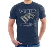 All+Every Game of Thrones House Stark Winter is Coming Men's T-Shirt Navy Blue