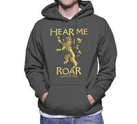 All+Every Game of Thrones Lannister Hear Me Roar Men's Hooded Sweatshirt Charcoal