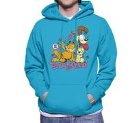 All+Every Garfield and Odie Retro 90s Snack Art Men's Hooded Sweatshirt Sapphire