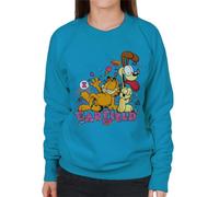 All+Every Garfield And Odie Retro 90s Snack Art Women's Sweatshirt Sapphire