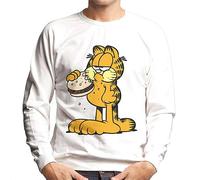 All+Every Garfield Eating Burger Men's Sweatshirt White