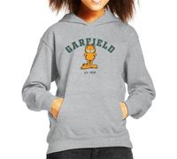 All+Every Garfield Varsity Sports Est 1978 Kid's Hooded Sweatshirt Heather Grey