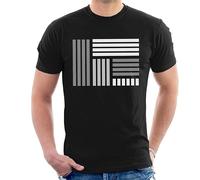 All+Every Geometric Shape Block Paving Pattern Men's T-Shirt Black