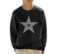 All+Every Geometric Shape Star Pattern Kid's Sweatshirt Black
