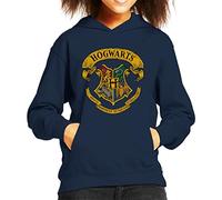 All+Every Harry Potter All Hogwarts Crest Kid's Hooded Sweatshirt Navy Blue