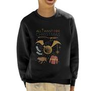 All+Every Harry Potter Christmas All I Want Is Kid's Sweatshirt Black