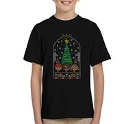 All+Every Harry Potter Christmas Hogwarts Xmas Dinner Kid's T-Shirt Black
