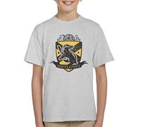 All+Every Harry Potter Hufflepuff Quidditch Distressed Shield Kid's T-Shirt Heather Grey