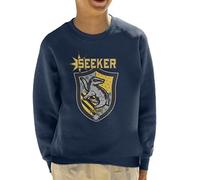 All+Every Harry Potter Quidditch Team Hufflepuff Seeker Kid's Sweatshirt Navy Blue