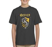 All+Every Harry Potter Quidditch Team Hufflepuff Seeker Kid's T-Shirt Charcoal