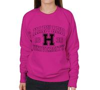 All+Every Harvard University Sports Text Logo 1636 Women's Sweatshirt Hot Pink
