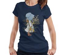 All+Every Holly Hobbie Hat and Flowers Women's T-Shirt Navy Blue