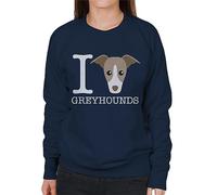 All+Every I Heart Greyhounds Women's Sweatshirt Navy Blue